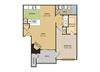 1 bedroom 1 bathroom floor plan A 1 bedroom 1 bathroom floor plan A at The Glen at Highpoint, Dallas, Texas